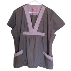 Scrub Lovers Women's Scrub Short Sleeve Top Size XL Medical Uniform Nurse